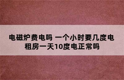 电磁炉费电吗 一个小时要几度电 租房一天10度电正常吗